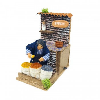 Venditore di Spezie Pastore per Presepe in Movimento 14x9 cm