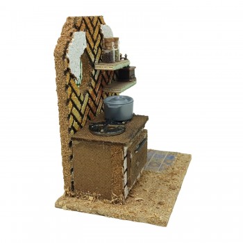 Scena Presepe Cucina 14x9 cm