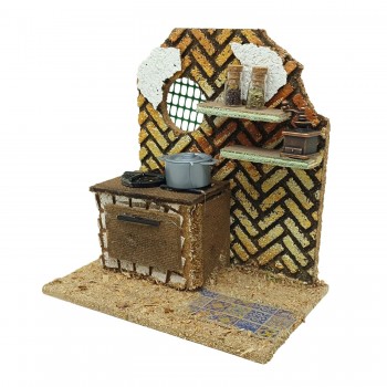 Scena Presepe Cucina 14x9 cm
