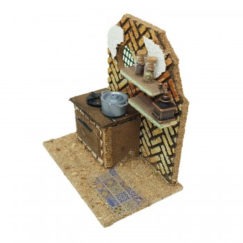 Scena Presepe Cucina 14x9 cm