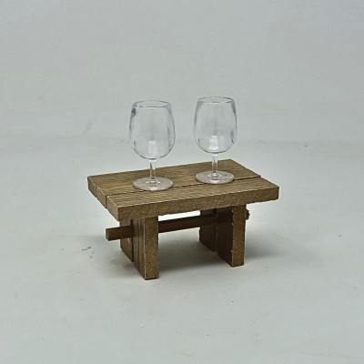 Set 2 Calici Trasparenti in PVC Miniatura per Presepe 12048
