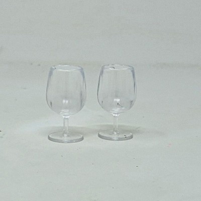 Set 2 Calici Trasparenti in PVC Miniatura per Presepe 12048