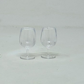Set 2 Calici Trasparenti in PVC Miniatura per Presepe 12048