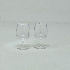 Set 2 Calici Trasparenti in PVC Miniatura per Presepe 12048