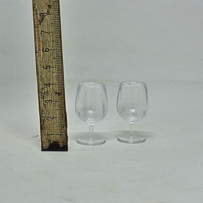 Set 2 Calici Trasparenti in PVC Miniatura per Presepe 12048