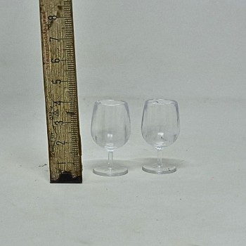 Set 2 Calici Trasparenti in PVC Miniatura per Presepe 12048