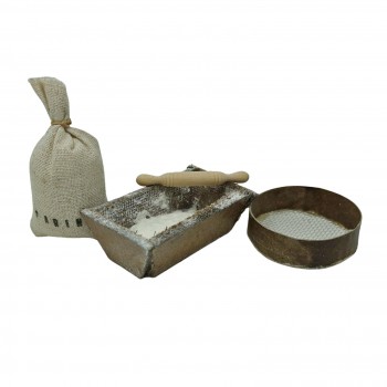 Set 4 Pezzi da Panettiere Miniatura per Presepe