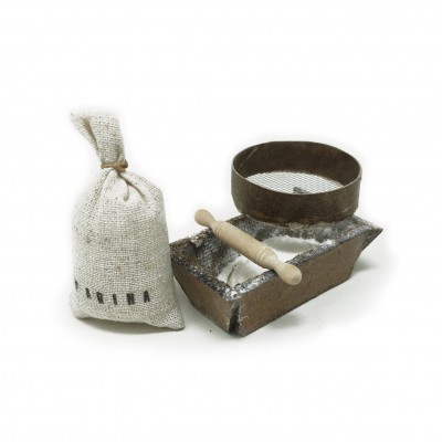 Set 4 Pezzi da Panettiere Miniatura per Presepe