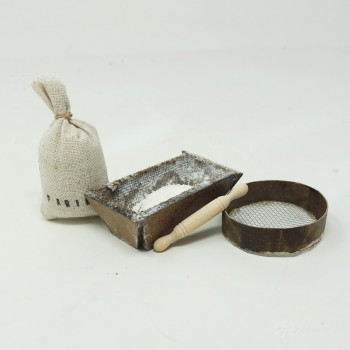 Set 4 Pezzi da Panettiere Miniatura per Presepe