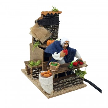 Il Fruttivendolo Pastore per Presepe in Movimento 14x9 cm