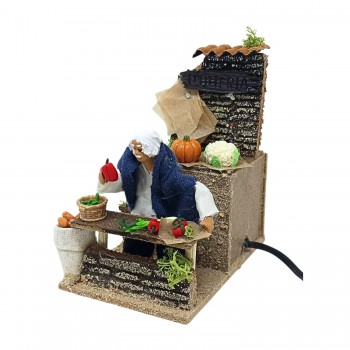 Il Fruttivendolo Pastore per Presepe in Movimento 14x9 cm