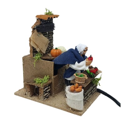 Il Fruttivendolo Pastore per Presepe in Movimento 14x9 cm