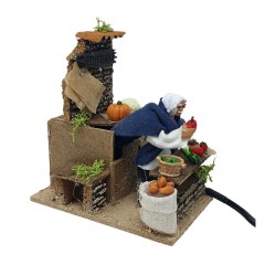 Il Fruttivendolo Pastore per Presepe in Movimento 14x9 cm