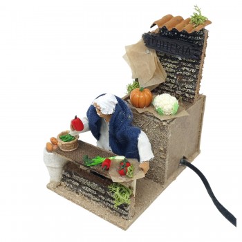 Il Fruttivendolo Pastore per Presepe in Movimento 14x9 cm