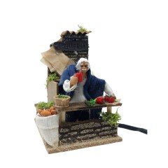 Il Fruttivendolo Pastore per Presepe in Movimento 14x9 cm