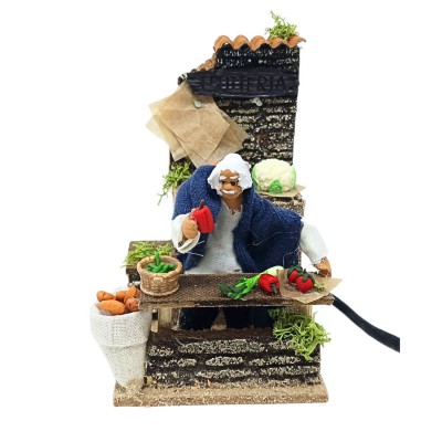 Il Fruttivendolo Pastore per Presepe in Movimento 14x9 cm