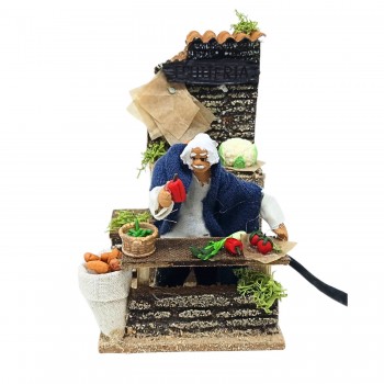 Il Fruttivendolo Pastore per Presepe in Movimento 14x9 cm