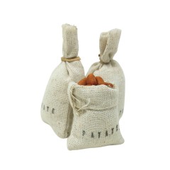 Set 3 Pezzi Sacchi di Patate Miniatura per Presepe
