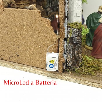 Grotta per Presepe con Natività e Luci 35x25 cm 79342