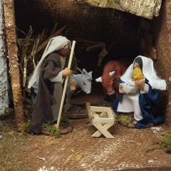 Grotta per Presepe con Natività Fontana e Luci 45x30 cm 11767+79105