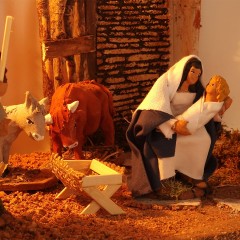Grotta per Presepe con Natività e Luci 50x26 cm 87470+79105