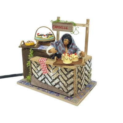 Venditrice di Ciambelle 14x9 cm Pastore per Presepe in Movimento 79067