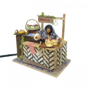 Venditrice di Ciambelle 14x9 cm Pastore per Presepe in Movimento 79067