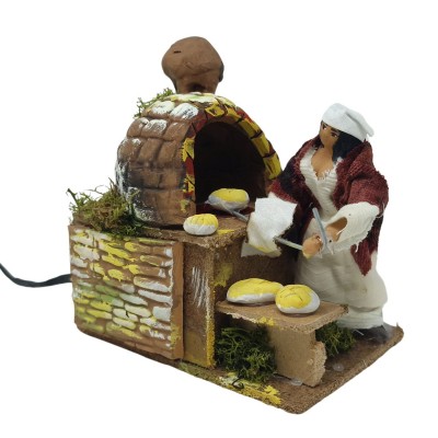 La Fornaia 12 cm Pastore per Presepe in Movimento 14x9 cm