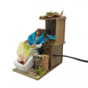 Lavandaia con Pila 12 cm Pastore per Presepe in Movimento 14x9 cm