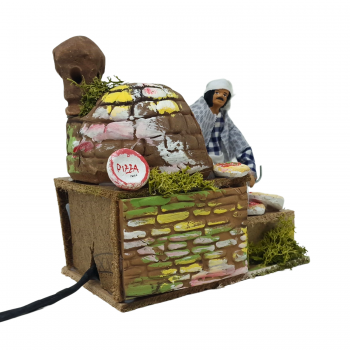 Il Pizzaiolo 12 cm Pastore per Presepe in Movimento 14x9 cm