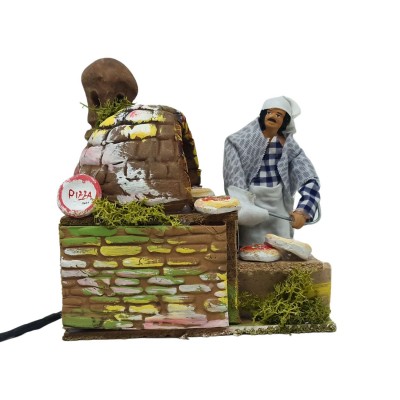 Il Pizzaiolo 12 cm Pastore per Presepe in Movimento 14x9 cm