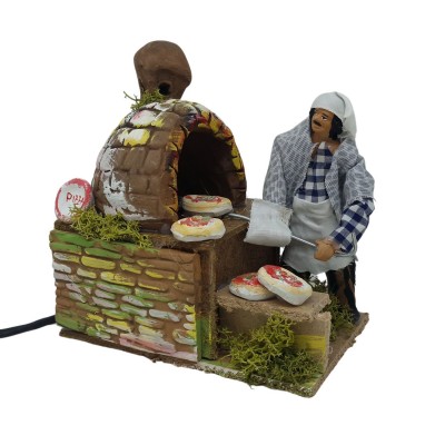 Il Pizzaiolo 12 cm Pastore per Presepe in Movimento 14x9 cm