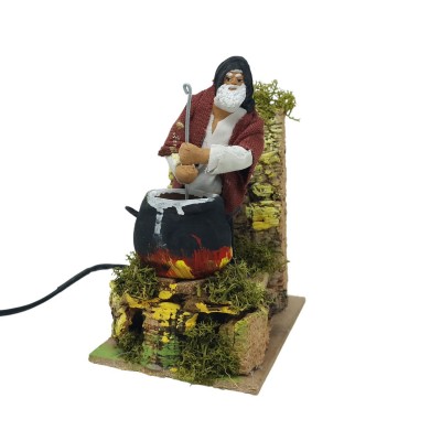 Il Ricottaio 12 cm Pastore per Presepe in Movimento 14x9 cm