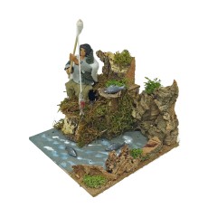 Pescatore Pastore per Presepe in Movimento Statuina 12 cm