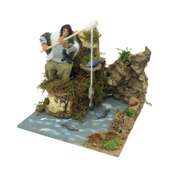 Pescatore Pastore per Presepe in Movimento Statuina 12 cm