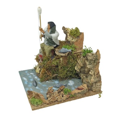 Pescatore Pastore per Presepe in Movimento Statuina 12 cm