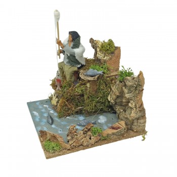 Pescatore Pastore per Presepe in Movimento Statuina 12 cm