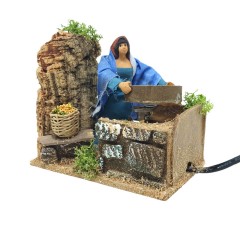 Donna con Setaccio Pastore in Movimento Presepe Statuina 12 cm