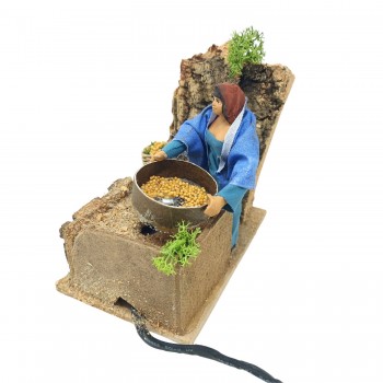 Donna con Setaccio Pastore in Movimento Presepe Statuina 12 cm