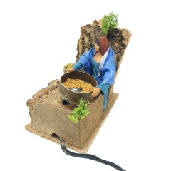 Donna con Setaccio Pastore in Movimento Presepe Statuina 12 cm