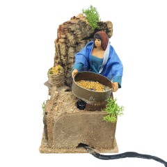 Donna con Setaccio Pastore in Movimento Presepe Statuina 12 cm