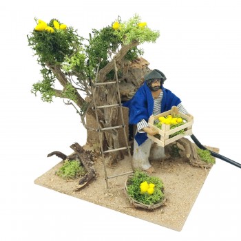 Pastore per Presepe in Movimento Raccoglitore di Limoni Statuina 12 cm