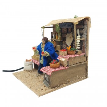Pastore per Presepe in Movimento Fruttivendolo Statuina 12 cm