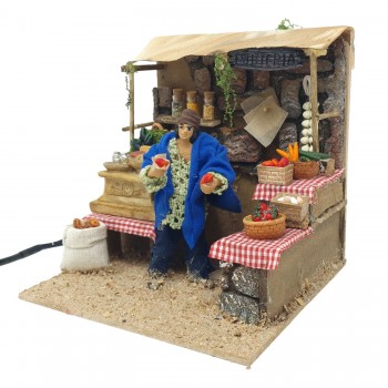 Pastore per Presepe in Movimento Fruttivendolo Statuina 12 cm