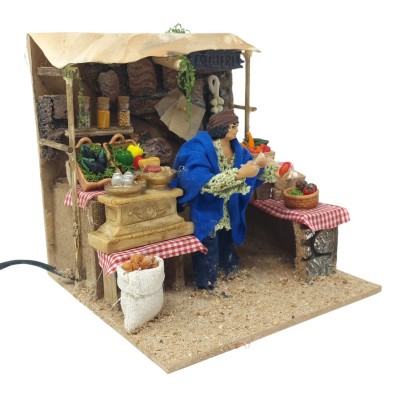 Pastore per Presepe in Movimento Fruttivendolo Statuina 12 cm