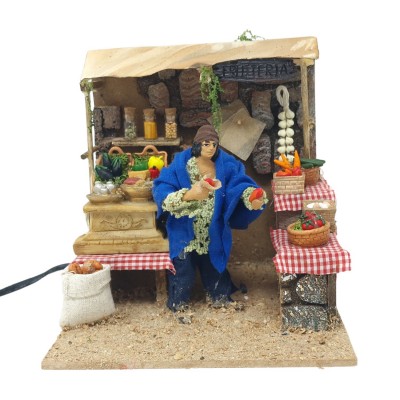 Pastore per Presepe in Movimento Fruttivendolo Statuina 12 cm