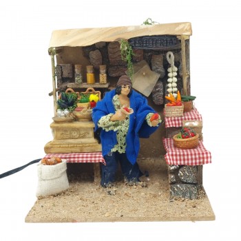 Pastore per Presepe in Movimento Fruttivendolo Statuina 12 cm