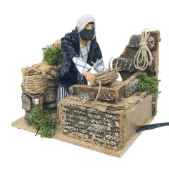 Pastore per Presepe in Movimento Cestaio Statuina 12 cm