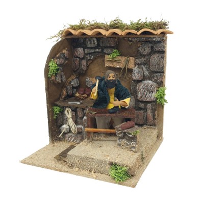 Pastore per Presepe in Movimento Calzolaio Statuina 12 cm
