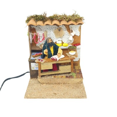 Venditore di Salumi Pastore per Presepe in Movimento Statuina 12 cm 2